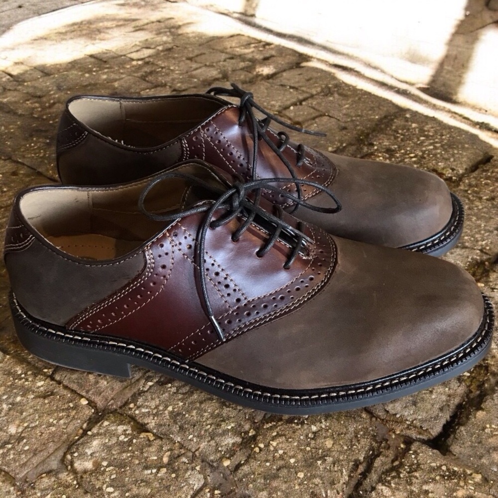 Men's‎ Chaps Brown Leather Oxford Dress Shoes sz 8.5 NWT